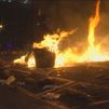 Piedras, barricadas y lanzamiento de objetos en otra violenta noche de altercados en Cataluña