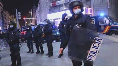 La protesta en apoyo a Hasél termina sin incidentes y con el centro de Madrid blindado