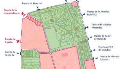El mapa para conocer los accesos al Retiro y qué zonas están ya abiertas