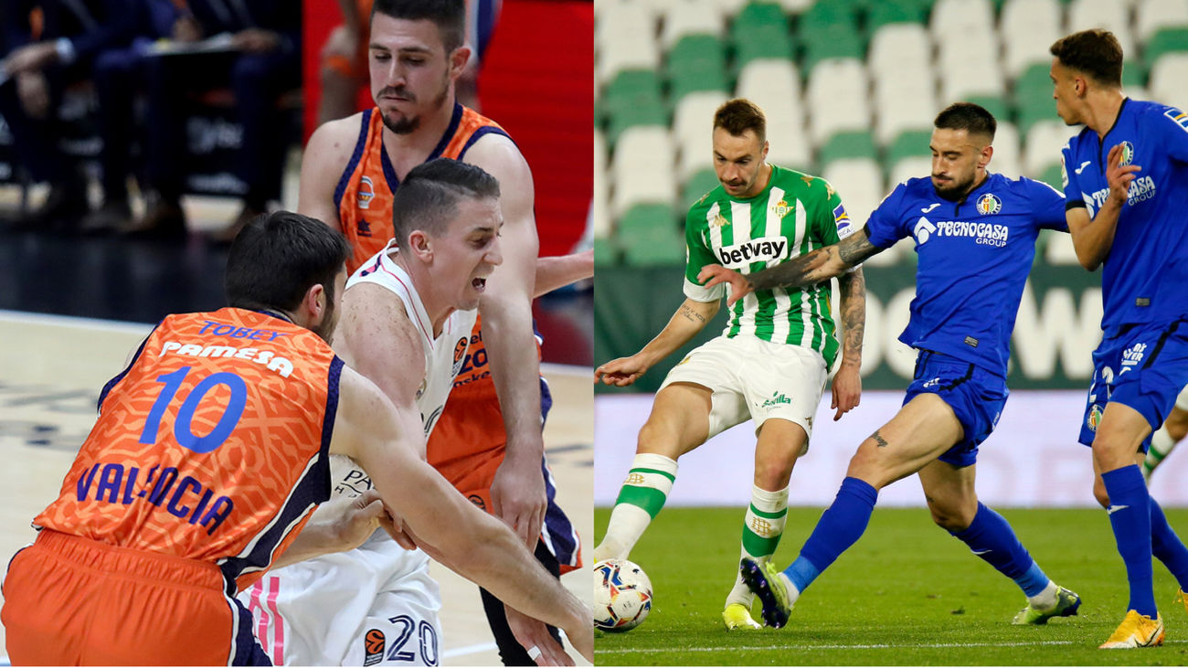 Real Madrid de baloncesto ante el Valencia y Betis-Getafe