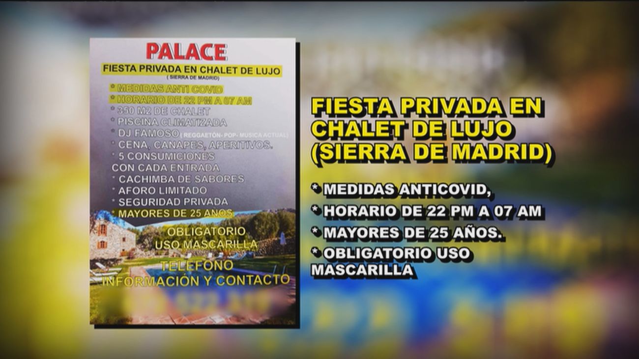Anuncian una fiesta ilegal en un chalet de lujo en la sierra de Madrid