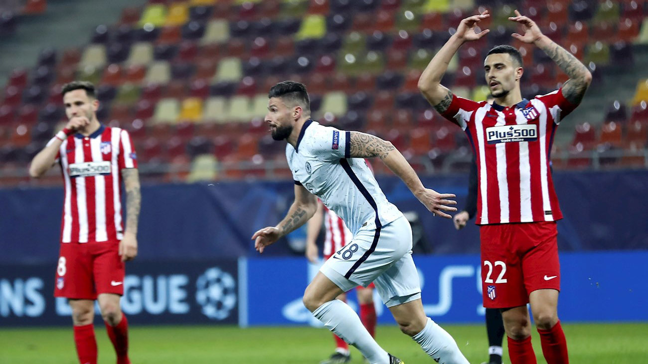 0-1. Giroud castiga a un conservador Atlético