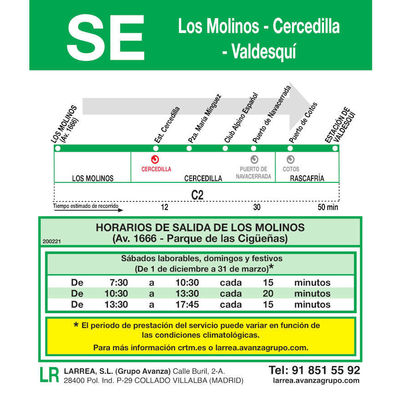 Horario de ida de la lanzadera / CRTM
