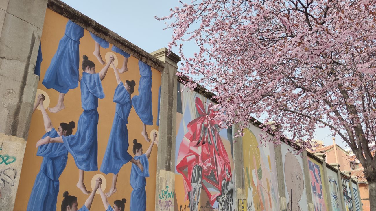 Imagen del mural de Colectivo Licuado en La Tabacalera