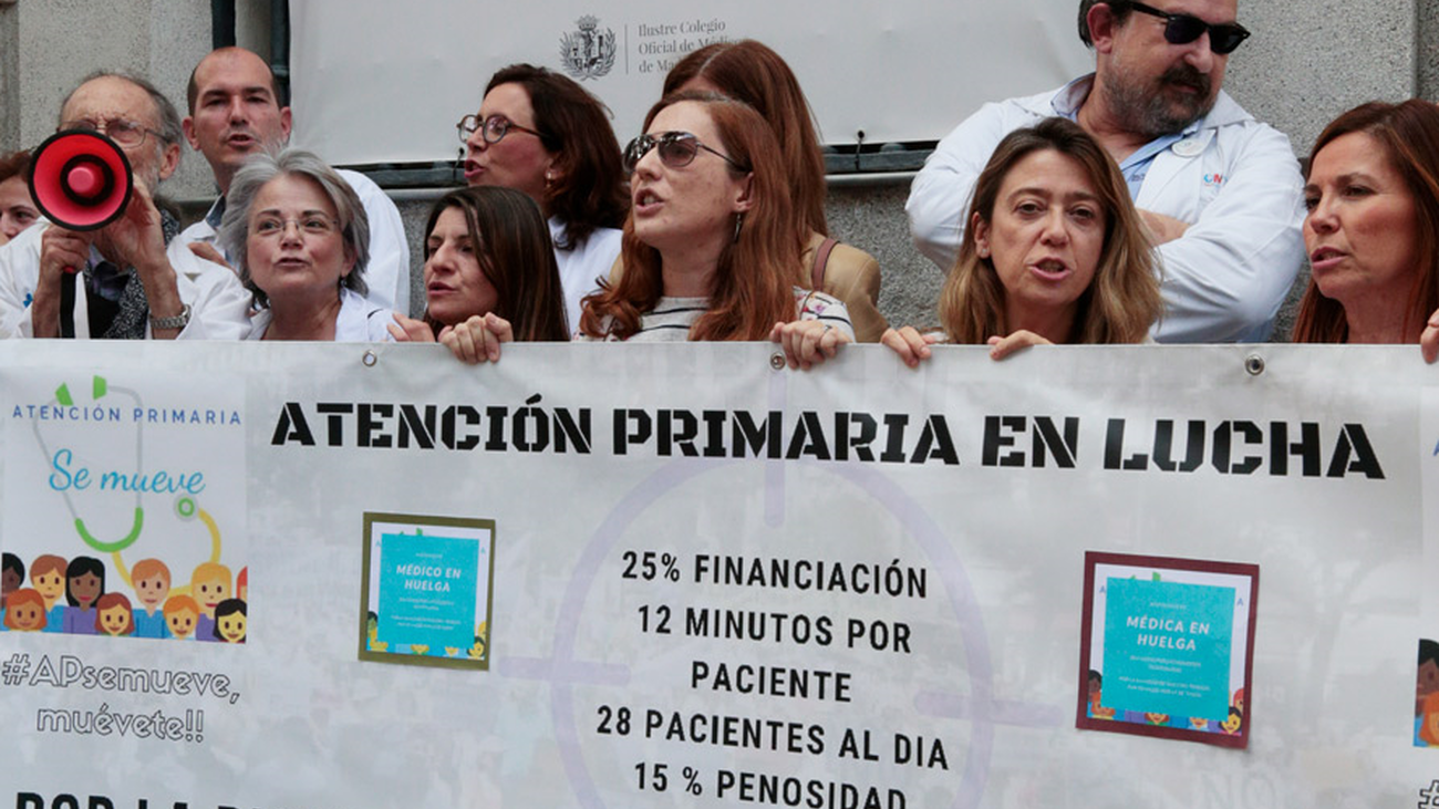 Concentración de médicos de Atención Primaria en Madrid