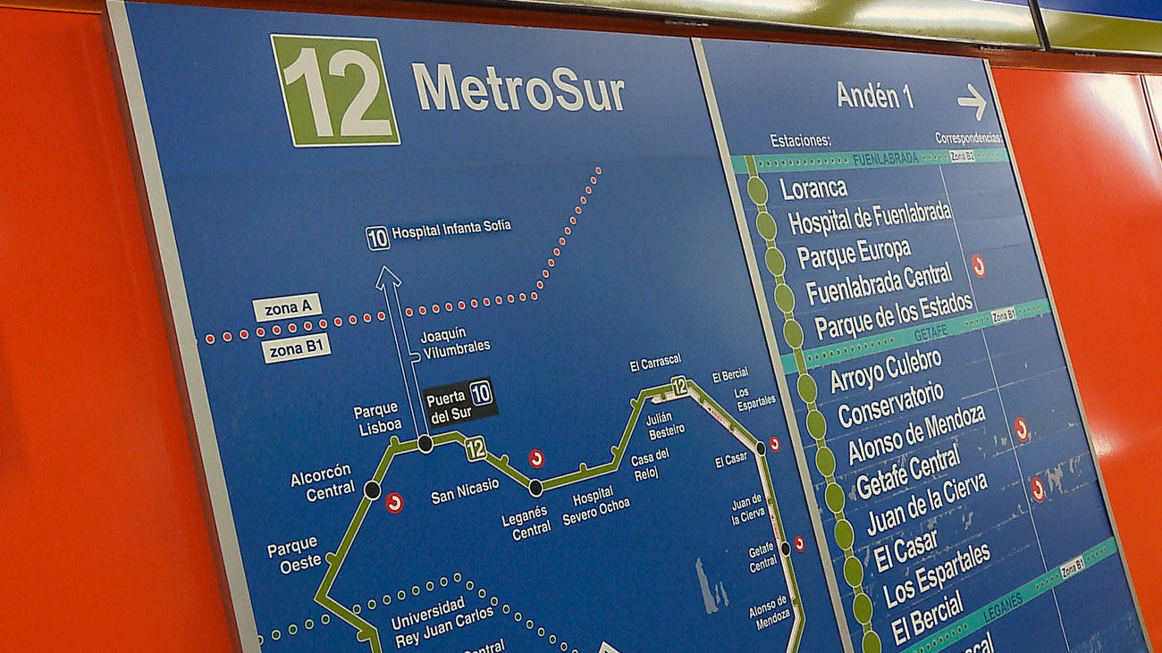 Plano de la línea 12 Metro Sur