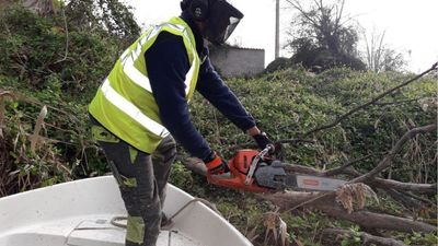 Filomena sigue dando trabajo, ahora en el río Tajo a su paso por Aranjuez
