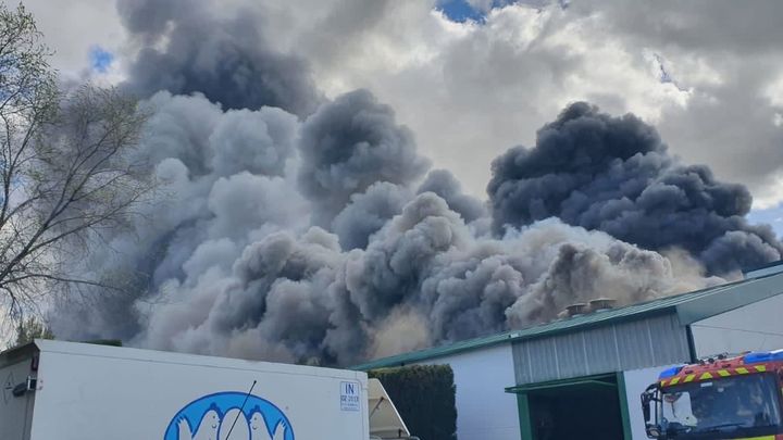 Incendio en una granja agrícola de Valdemoro / TELEMADRID