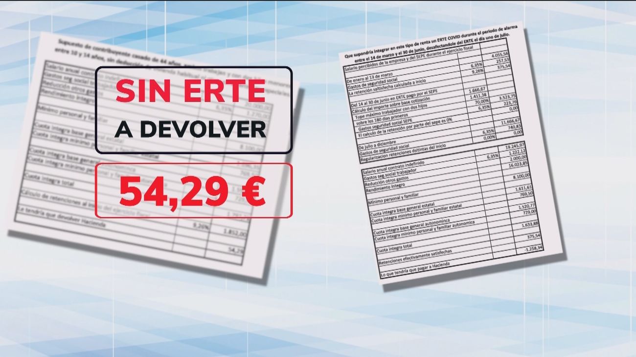 Los contribuyentes en ERTE pagarán en la declaración de la Renta en función de lo cobrado