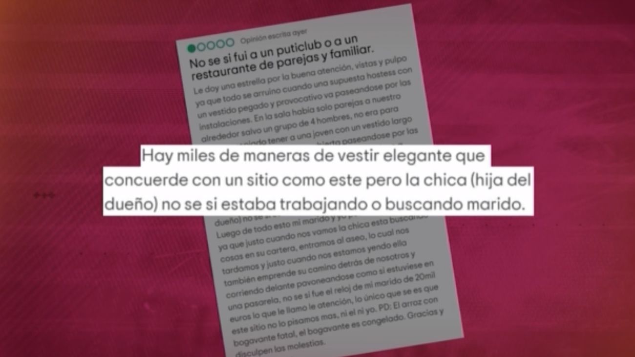 La crítica de una mujer en internet a una camarera: “Llevaba un vestido muy provocativo”