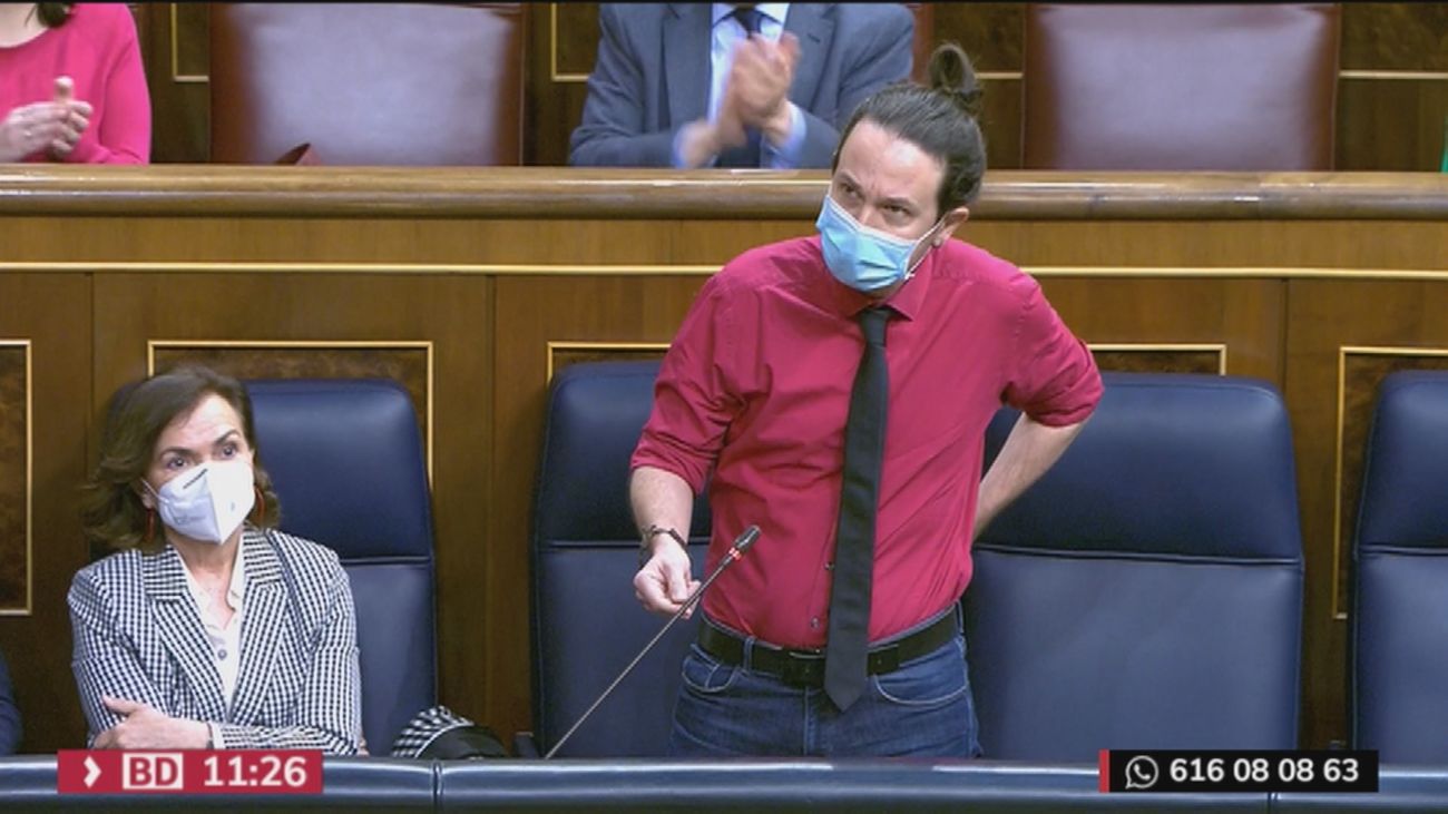 Iglesias acusa al PP de comprar diputados de Cs  y Egea rechaza lecciones y le vaticina que sólo le quedará "rodear la Asamblea" en Madrid