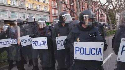 Fuerte dispositivo policial para evitar altercados por la concentración a favor de Pablo Hasél