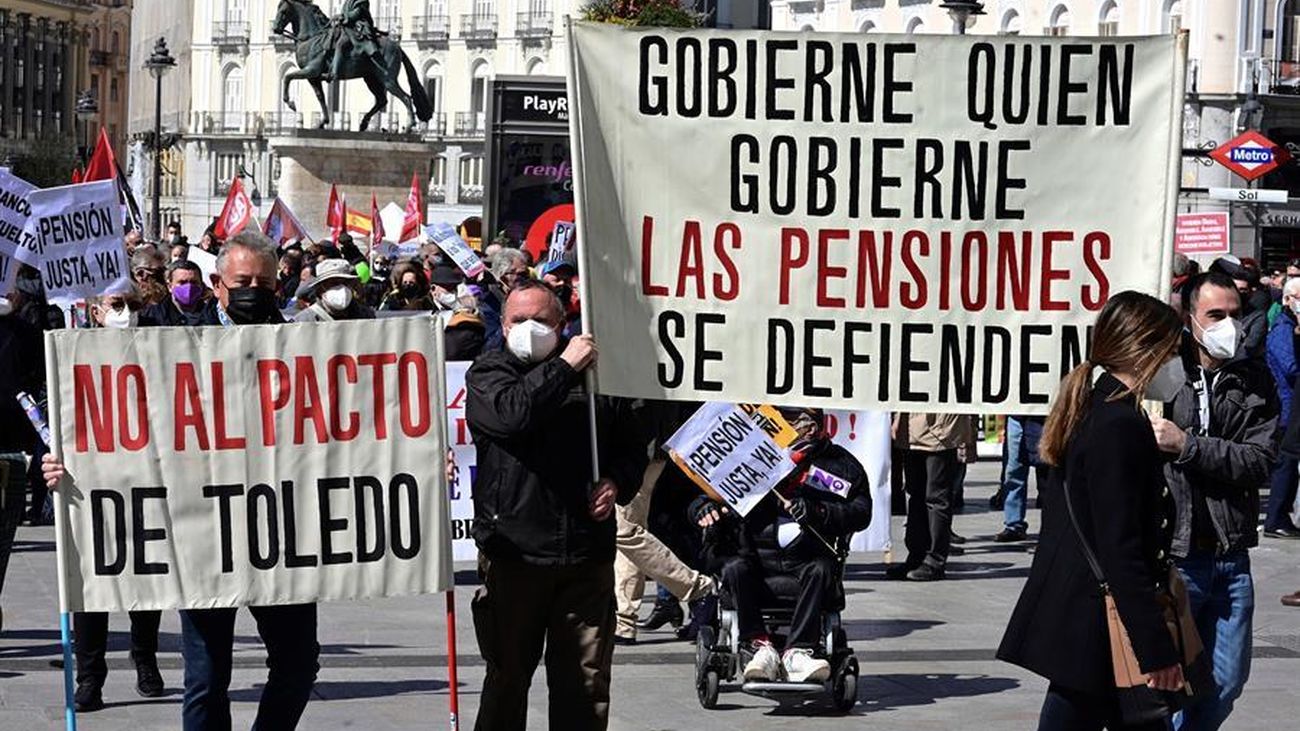 Cientos de manifestantes en Madrid contra la privatización de las pensiones