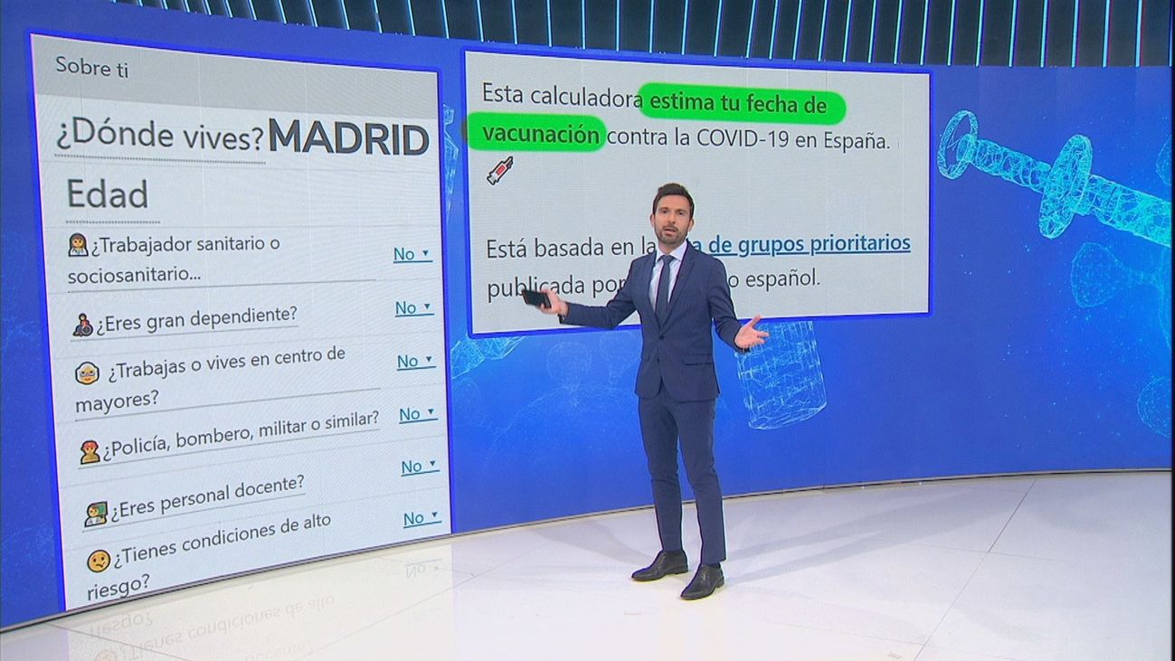 Una calculadora en Internet orienta sobre cuándo nos tocará vacunarnos