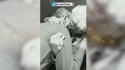 El emotivo reencuentro de dos abuelos tras semanas sin verse