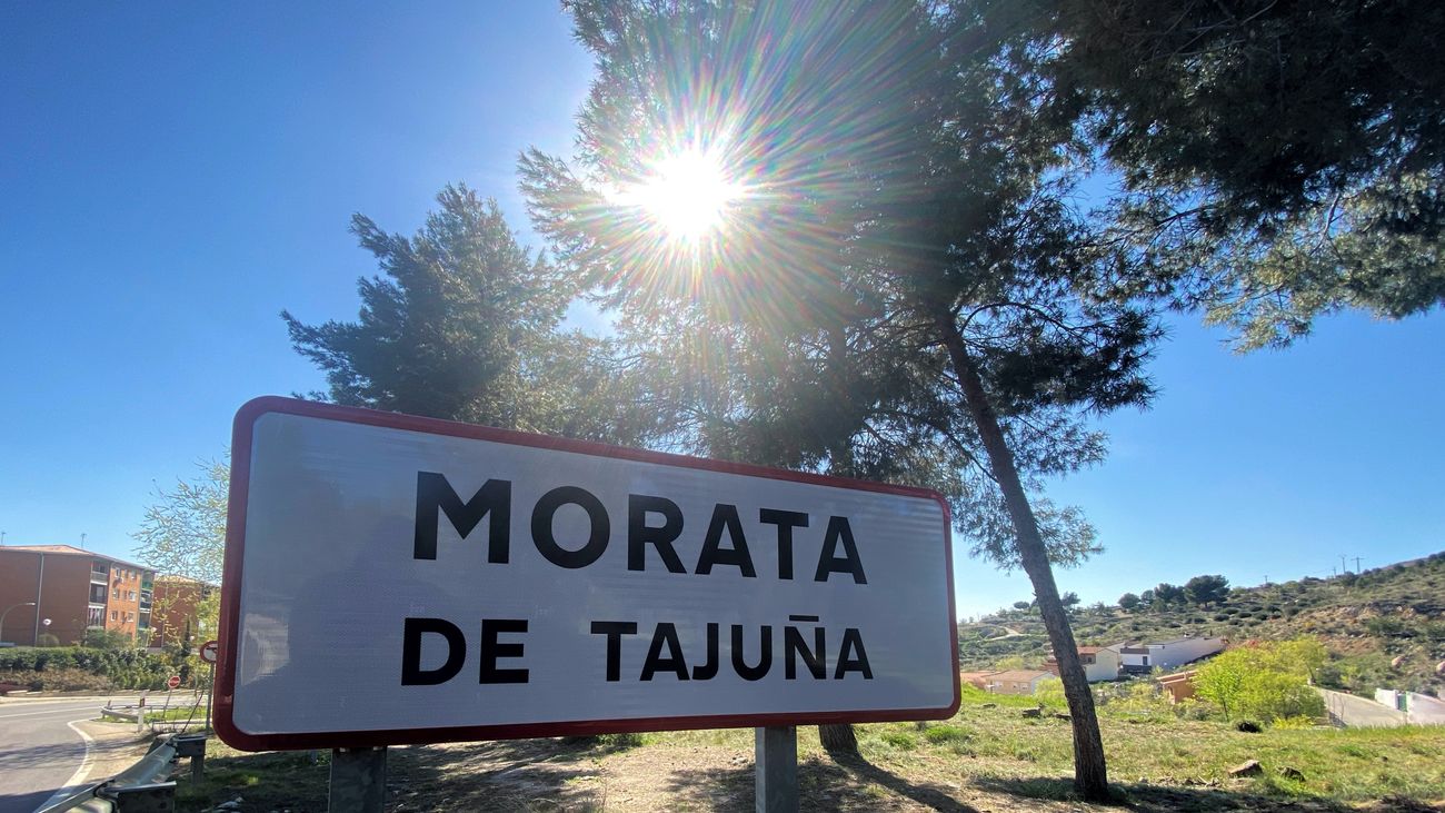 Cartel que marca la entrada a Morata de Tajuña
