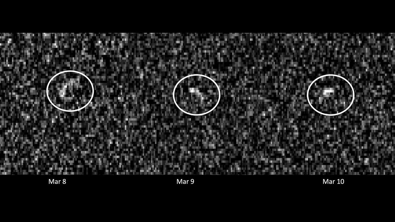Secuencia de imágenes radar del asteroide Apophis obtenidas por la NASA