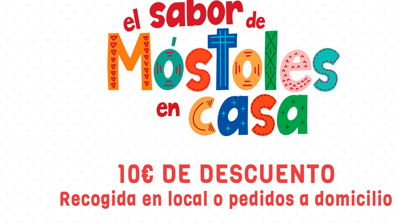 Cartel de la campaña de bonos descuentos en Móstoles