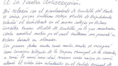 Francisco Correa tacha de "amoral" al exalcalde de Boadilla en una carta a la Fiscalía Anticorrupción