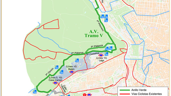 Tramo V (desde la A-5 hasta la A-6) del Anillo Verde Ciclista de Madrid / Ayuntamiento de Madrid