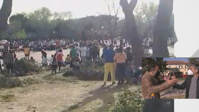 Grupos de jóvenes toman el parque de San Isidro y lo precintan y llenan de basura sin dejar espacio para niños y vecinos