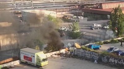 Incendio en un asentamiento ilegal en Chamartín