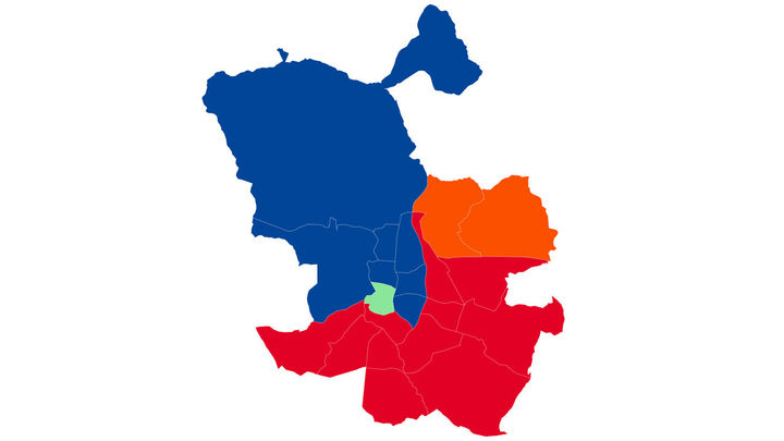 Madrid capital y sus votos por distritos en las elecciones autonómicas de 2019