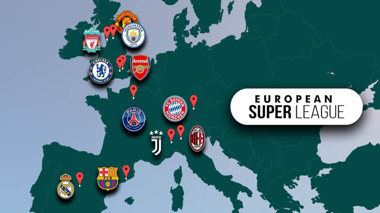 Nace la Superliga europea, con doce clubes, entre ellos el Real Madrid, Atlético y Barça