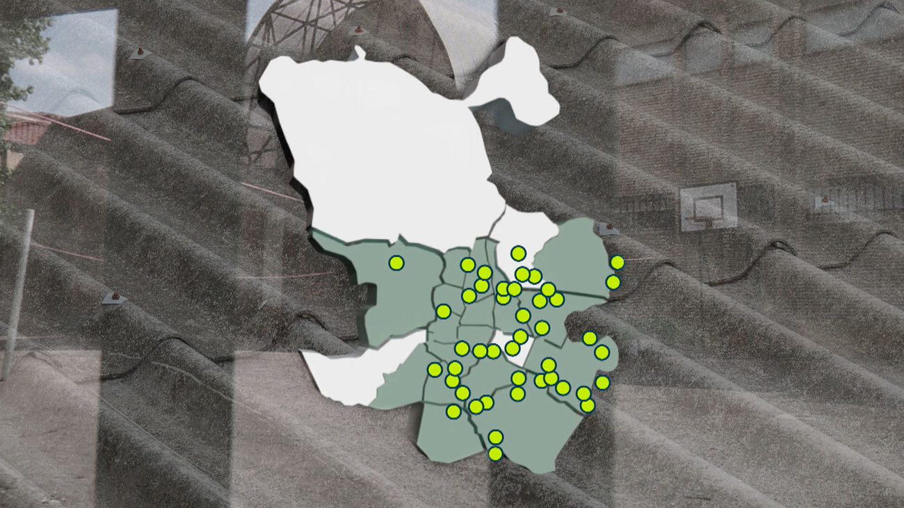 El mapa de los colegios públicos afectados por el amianto en la Comunidad de Madrid