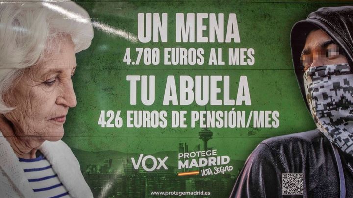 Cartel de Vox objeto de la investigación de la Fiscalía / Telemadrid.es