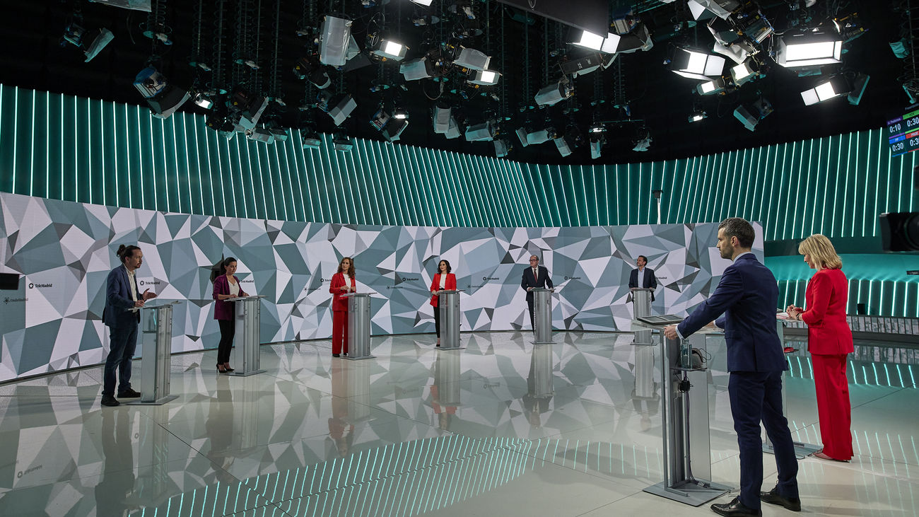 El debate a seis de Telemadrid alcanza el 36,4% de share y lidera la audiencia en Madrid