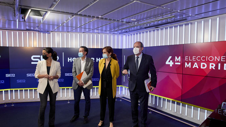 Los candidatos de Vox, Ciudadanos, Más Madrid y PSOE / EUROPA PRESS