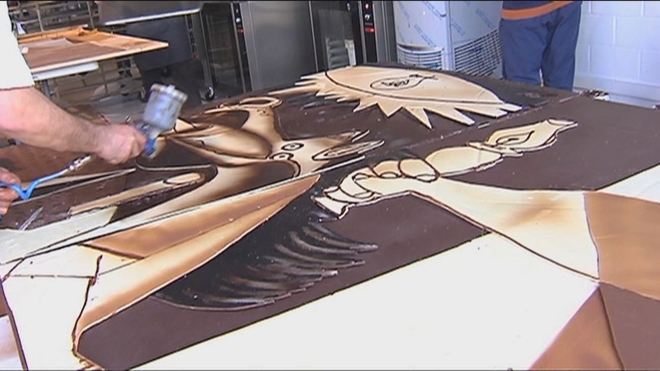 Recrean el 'Guernica' en chocolate a tamaño real