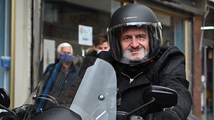 Edmundo Bal, candidato de Ciudadanos, en la concentración motera de San Fernando de Henares / EFE
