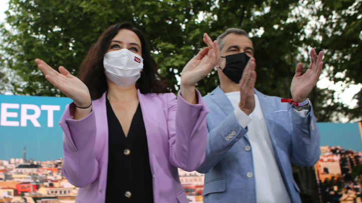 Ayuso y Cantó en el acto electoral de Móstoles / EUROPA PRESS