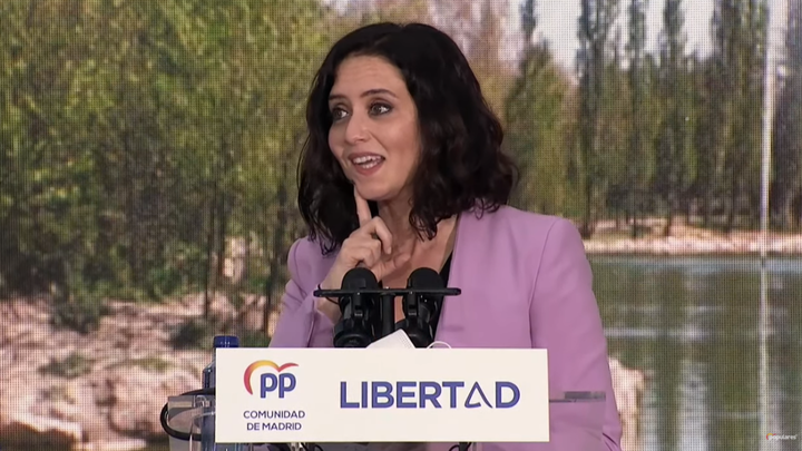 Isabel Díaz Ayuso en el inicio de su intervención / PP MADRID