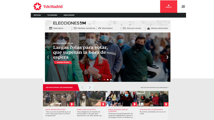 Así se está viviendo la jornada electoral en Telemadrid.es