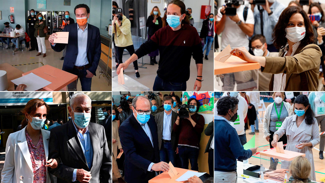 Los seis candidatos a la presidencia de la Comunidad de Madrid han votado por la mañana