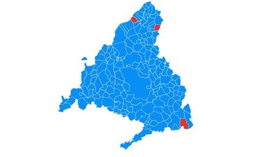 El mapa de Madrid se tiñe del azul del PP en estas elecciones del 4M