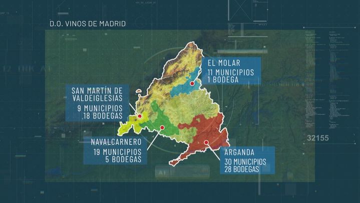 Mapa de las zonas vinícolas de la Comunidad de Madrid / Redacción