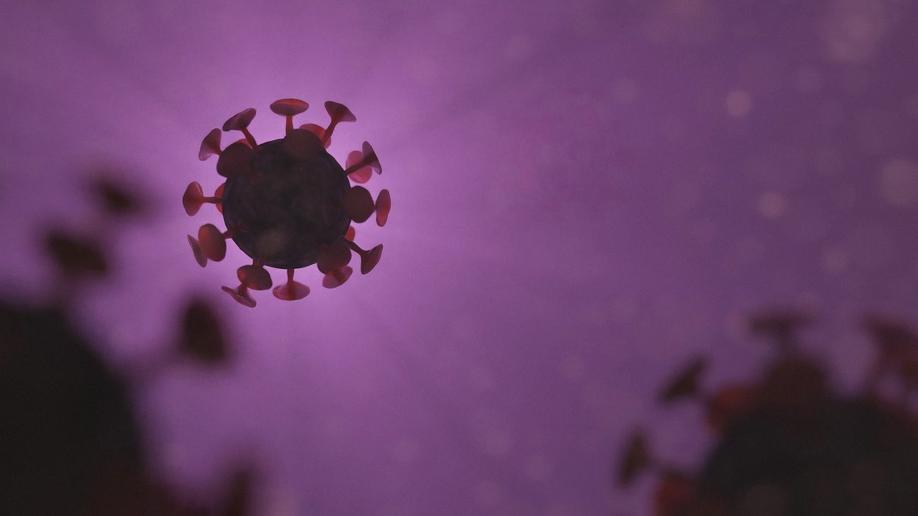Imagen artística de un virus en el aire