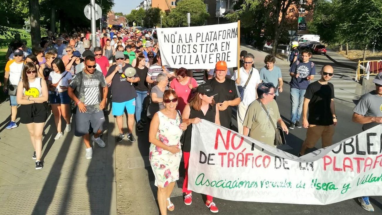 Protesta de los vecinos de Villaverde y Usera contra la plataforma logística de la M40