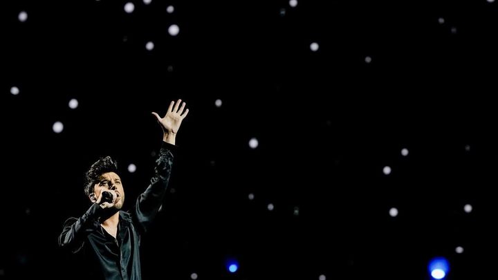 Blas Cantó en un momento de  su actuación en Eurovisión / EFE