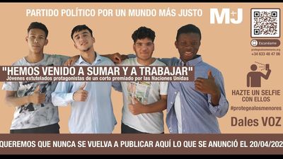 Cambio de carteles en el metro de Sol: de los 'menas' de Vox al 'Protege a los menores' de M+J