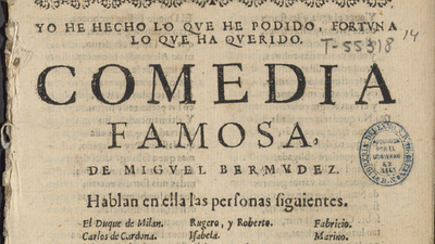 Descubren una comedia desconocida de Lope de Vega en la Biblioteca Nacional
