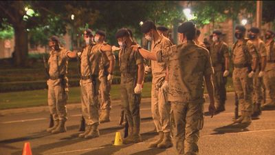 Últimos ensayos en el Paseo de la Castellana para los actos del Día de las Fuerzas Armadas