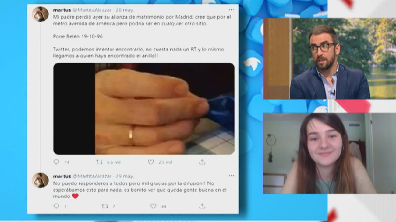 Marta pide ayuda para localizar la alianza perdida de su padre en el metro de Madrid