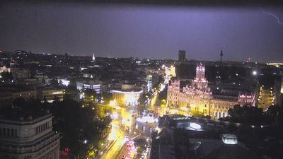 Una espectacular tormenta eléctrica descarga sobre Madrid