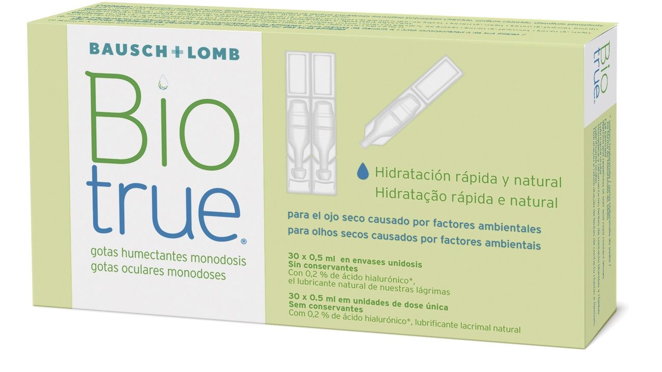 Envases unidosis de gotas humectantes de Bausch&Lomb