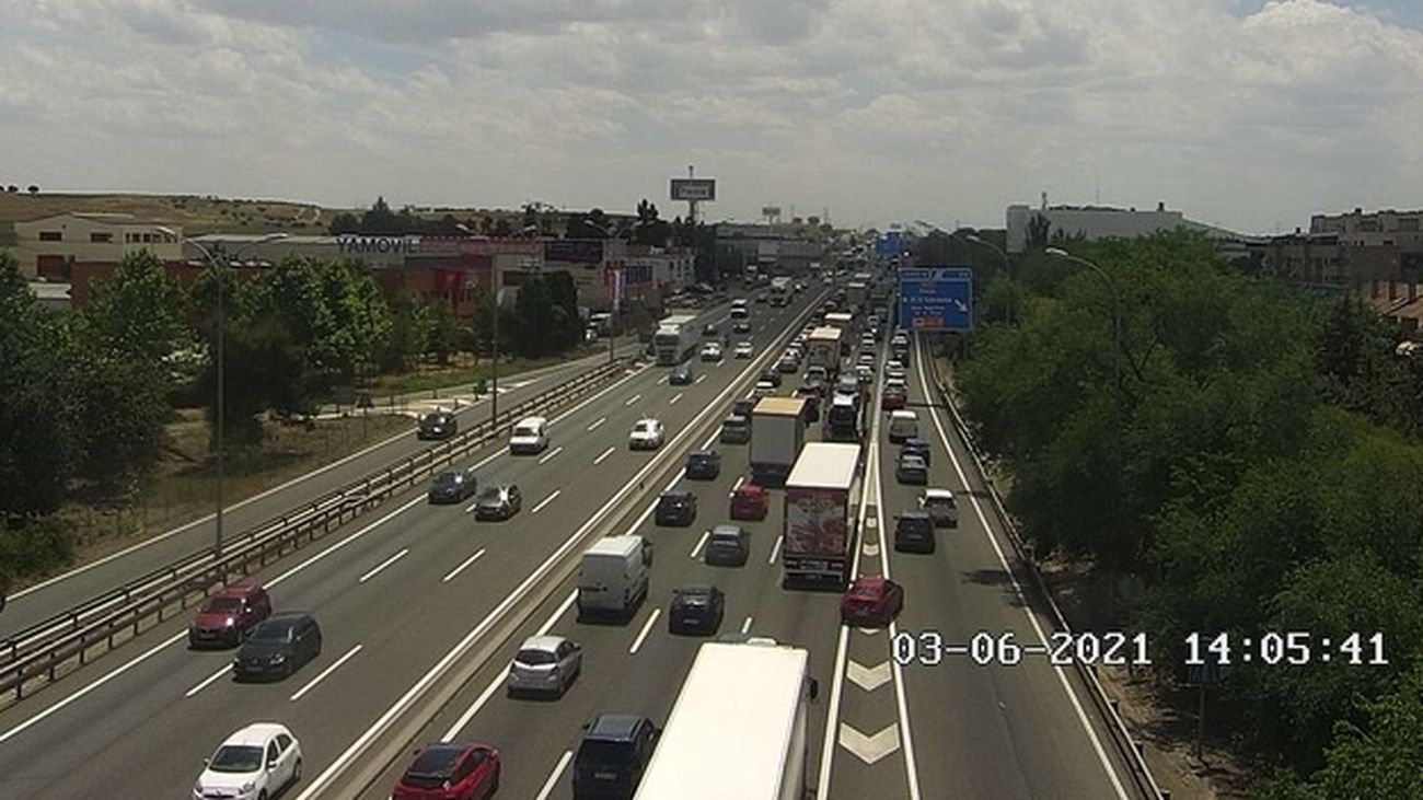 Atascazo en la A-4 a la altura de Valdemoro por un accidente de tráfico